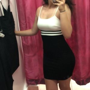 Black and White Bodycon Dress